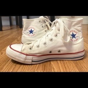White Converse, size 8 women’s